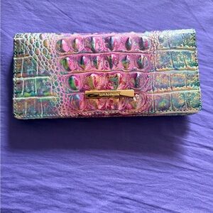 Brahmin Visionary Delphine Ady Bifold Iridescent Wallet Pink Blue